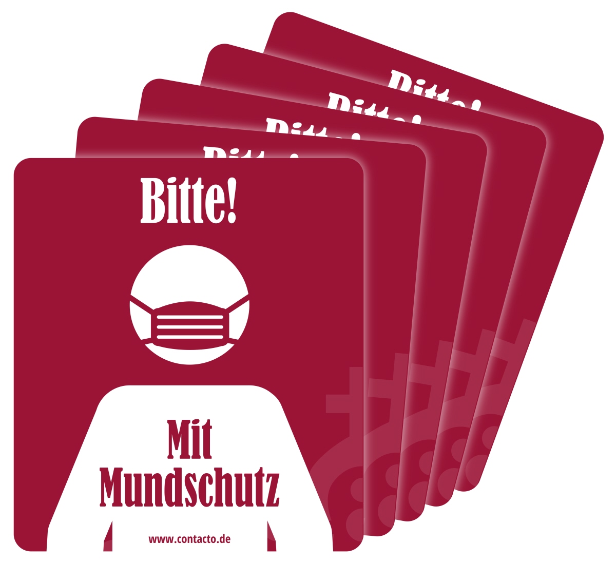 Aufkleber "Mit Mundschutz" 13,2 cm