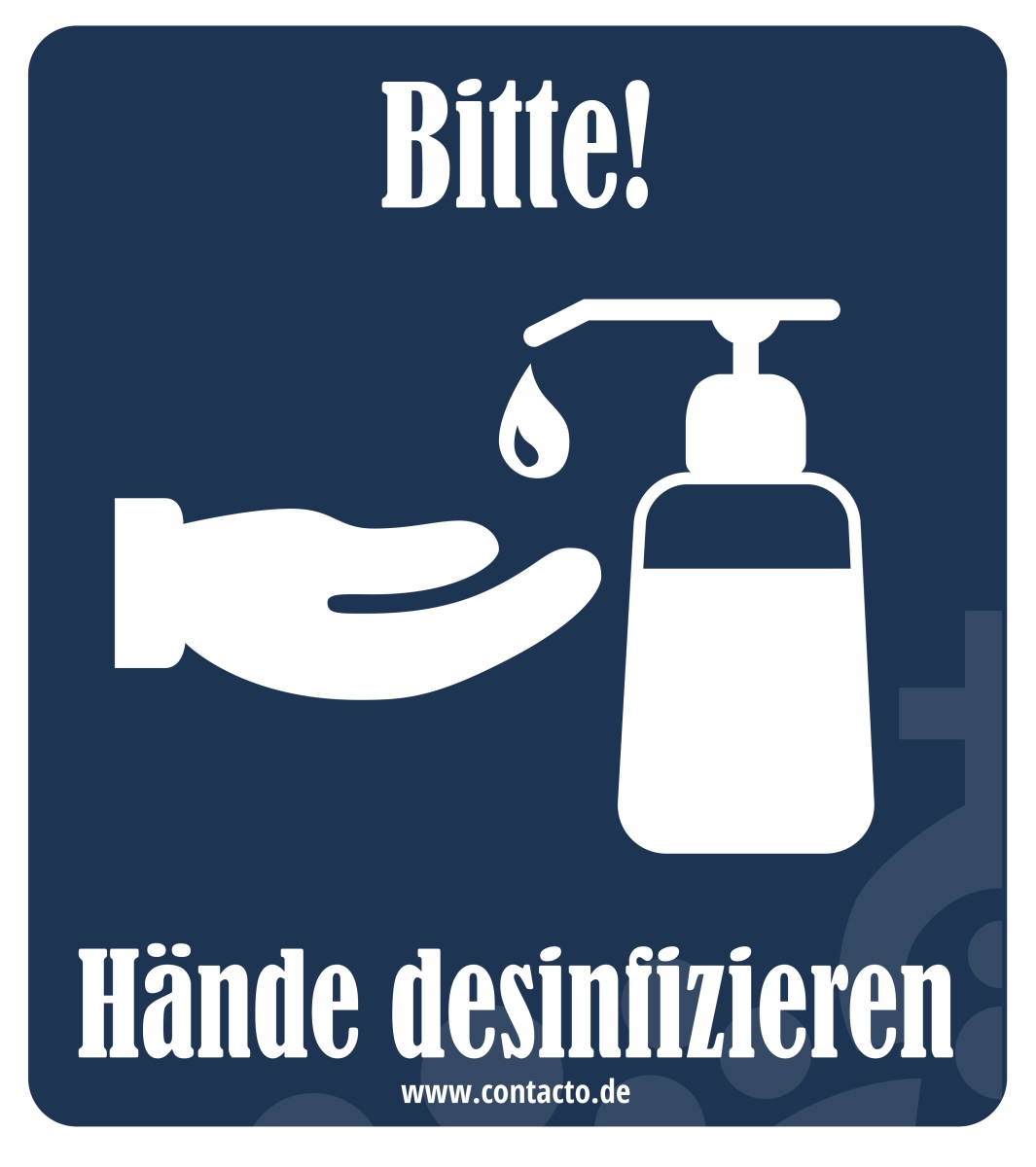Aufkleber "Hände desinfizieren" 9 cm