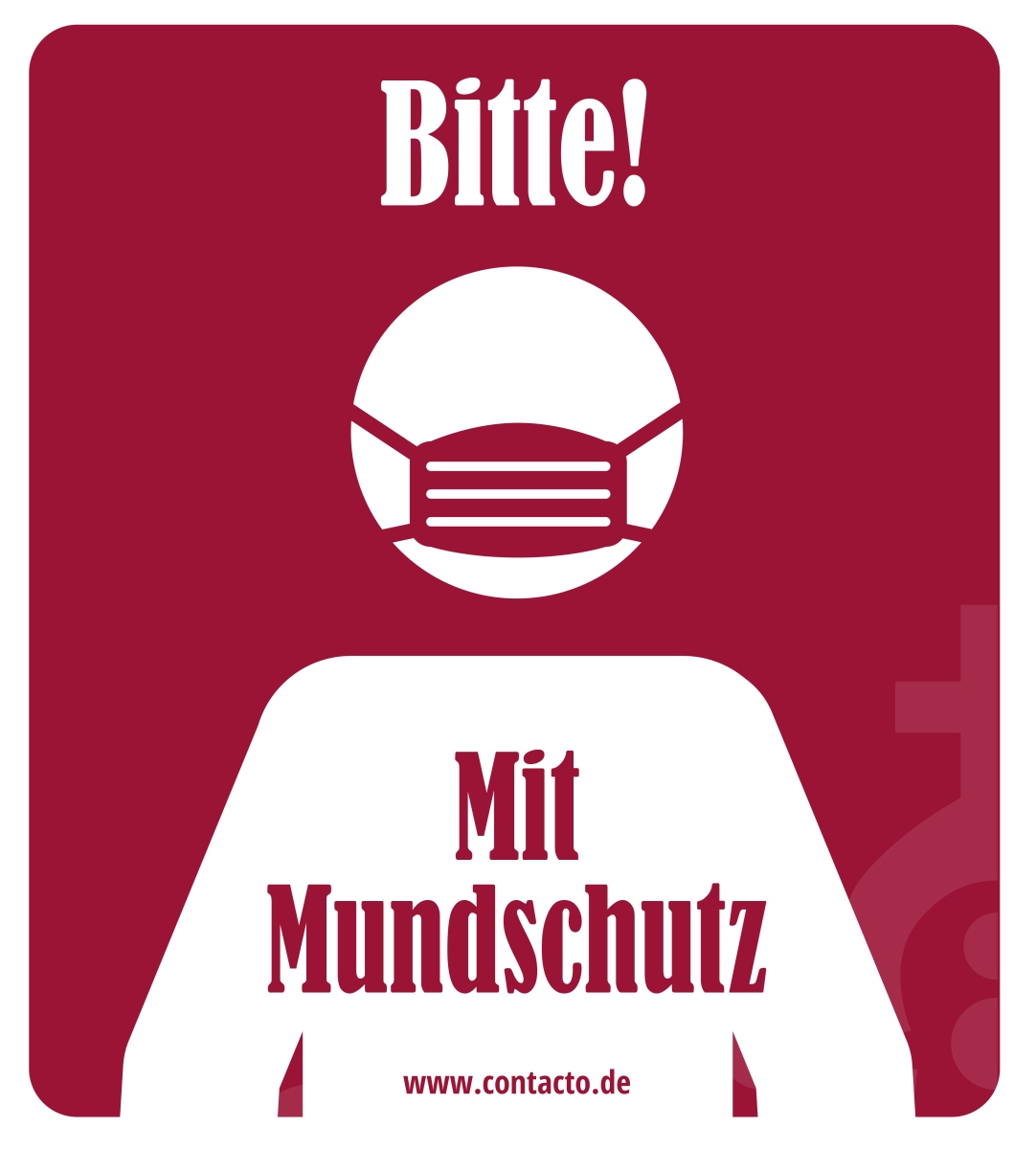 Aufkleber "Mit Mundschutz" 13,2 cm