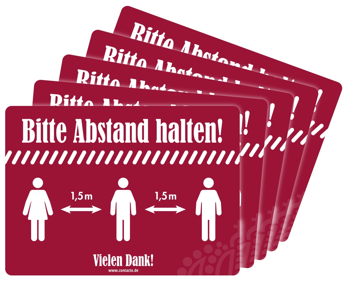 Aufkleber "Abstand halten" 13 cm