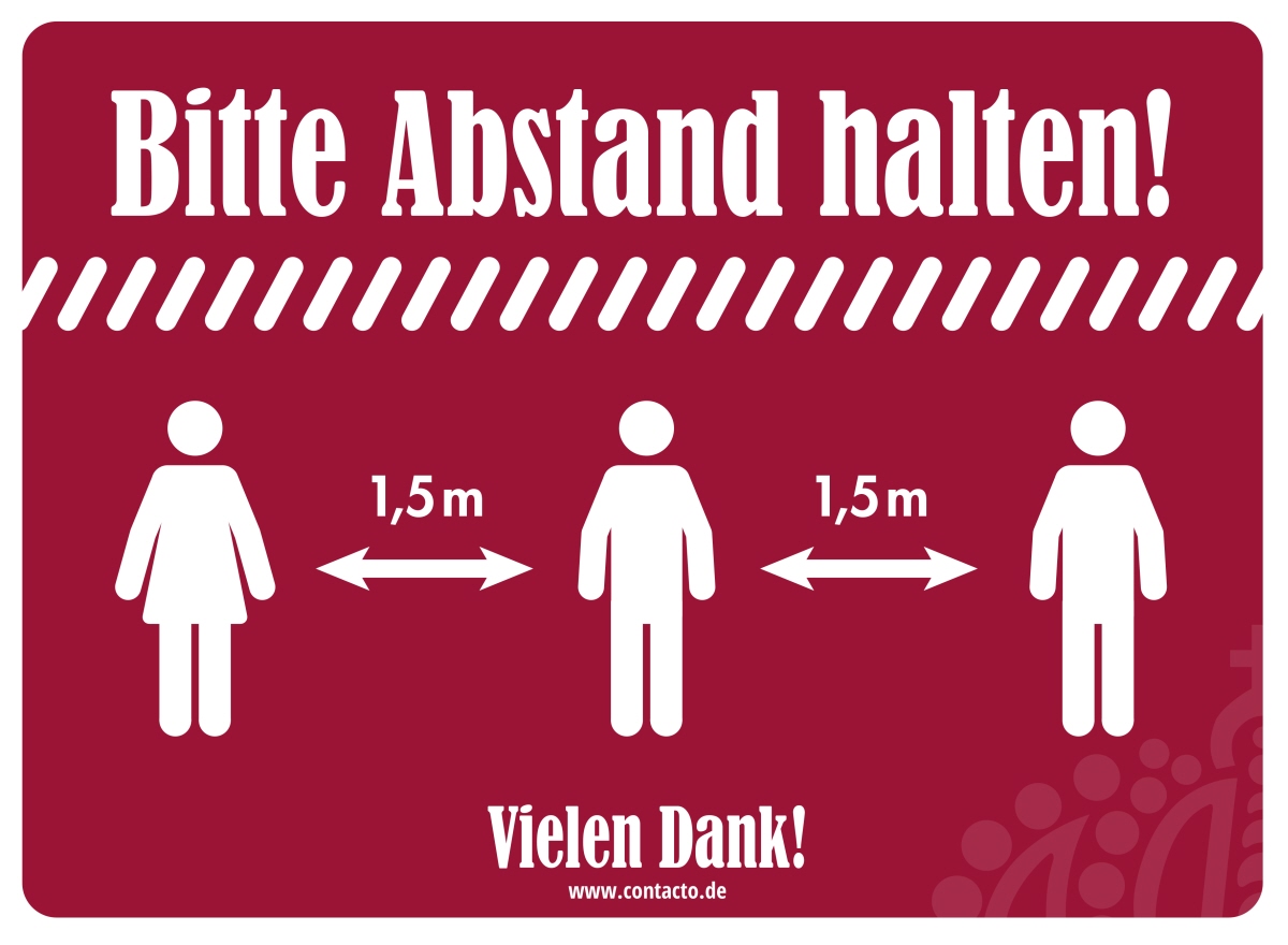Aufkleber "Abstand halten" 13 cm