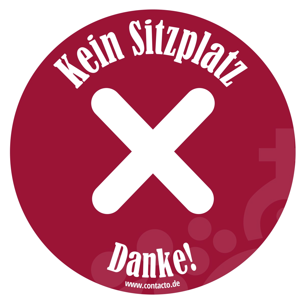 Aufkleber "Kein Sitzplatz" 10 cm
