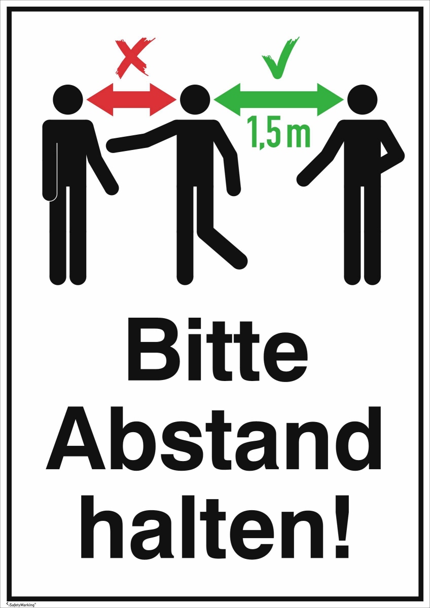 Schild "Bitte Abstand halten" 18,5 cm