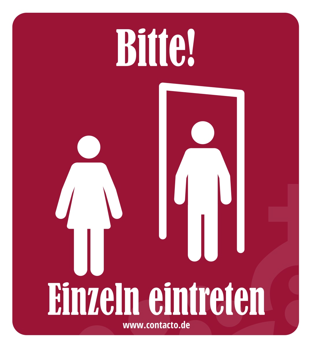 Aufkleber "Einzeln Eintreten" 13,2 cm